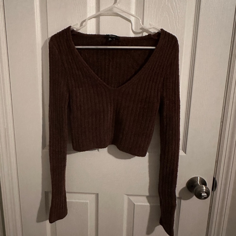 Forever 21 woman’s brown cropped sweater